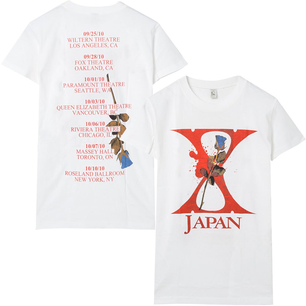 X JAPAN エックスジャパン - ROSE TOUR2010(超レア) / バックプリントあり / Tシャツ / レディース - PGS